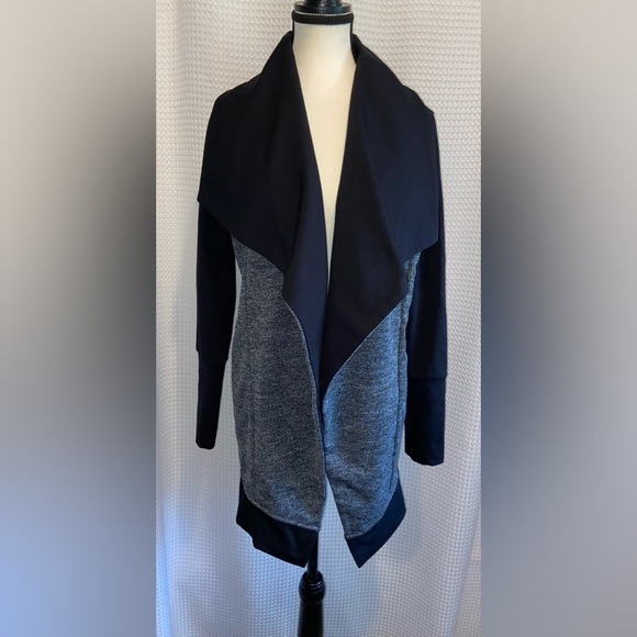 Women’s Mondetta‎ MPG Black Gray Waterfall Jacket Blazer SZ small - Picture 1 of 15